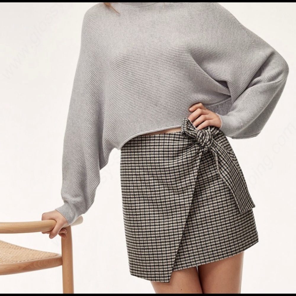 WILFRED Dorine Eliot Plaid Wrap Cashmere Skirt - 8